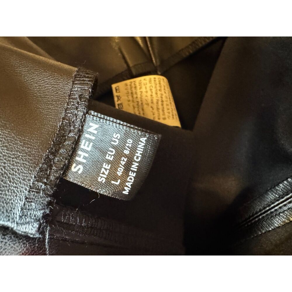 SHEIN Black Faux Leather Zipper Mini Skirt - Picture 4 of 4